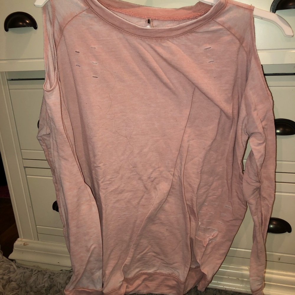 Pink Cold Shoulder Top